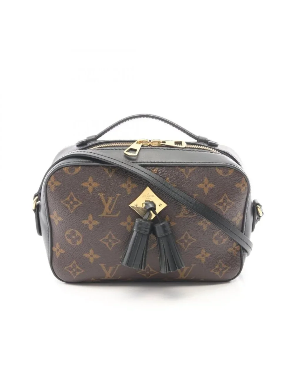 Louis Vuitton Shoulder Bag Saintonge Monogram Noir 2-Way Canvas Leather